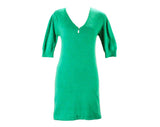 XS 1980s Dress - Fuzzy Green Angora Knit Wiggle Dress - 1950s Style by Liz Claiborne - Seafoam Sea Foam - Bust 33 - Size 2 - 49722