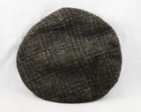 Men's Harris Tweed Newsboy Cap - British 1960s Street Style Gent's Hat - Gray Brown Green Wool - 50s 60s Rutland County Cap - 7 1/4 - 47964