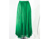 Size 4 Green Skirt - Small 1950s Emerald Silk Dance Skirt - Evening Formal Full Chiffon Beauty - 50s Lord & Taylor Label - Waist 25