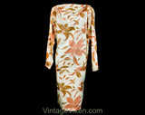 Size 12 Tiger Lily Silk Dress - Large 1980s Long Sleeve Coral Pink Sheath with Tied Knot Shoulder - Chic 80s Horchow Design - NWT - Bust 42