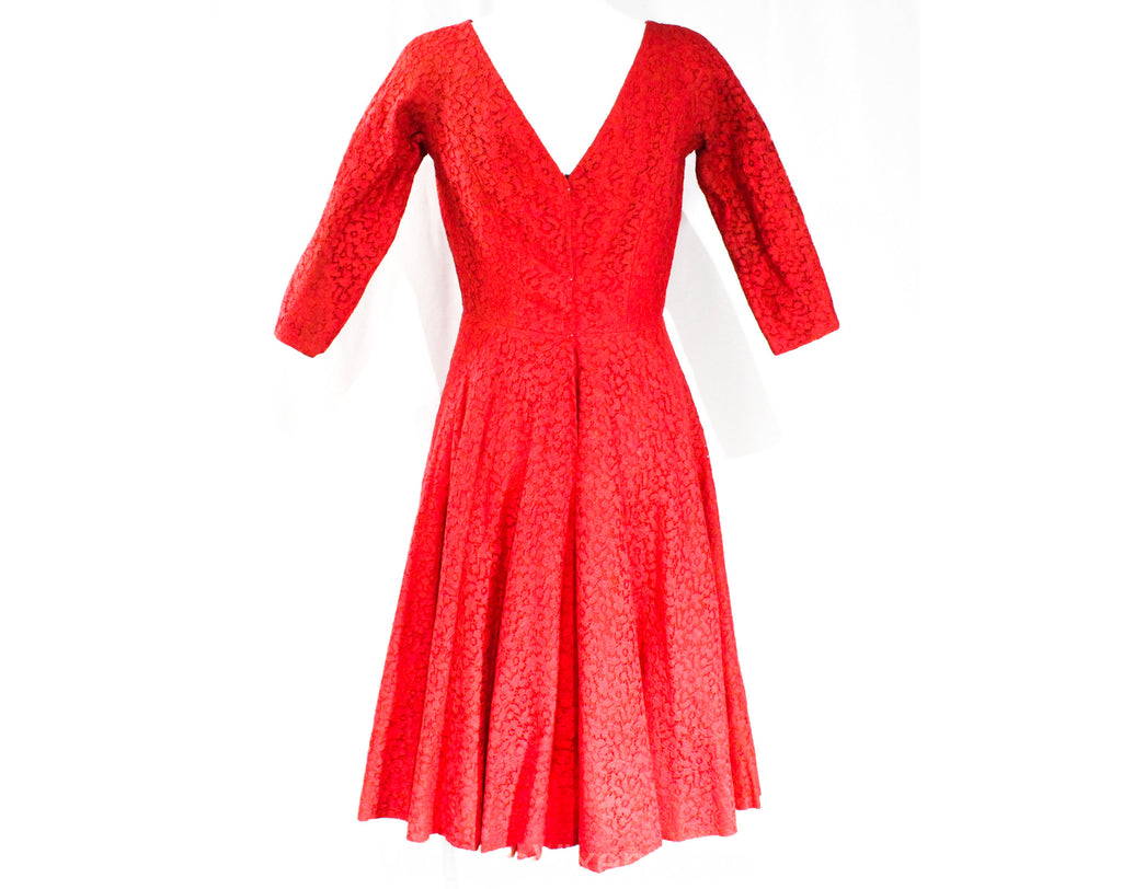 Size 8 Red Lace Dress - Classic Mid Century 1950s Vintage Vixen Cockta Vintage Vixen Clothing Size 8 Red Lace Dress - Classic Mid Century 1950s Vintage Vixen Cockta Vintage Vixen Clothing