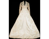 Size 6 Wedding Dress - Exquisite Peau du Soie & Net Bridal Gown by Priscilla of Boston - Attached Train - 1960s Wedding - Bust 34 - 32789-1