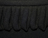 Size 4 Black Dress - Hollywood Label 1960s Tailored Crepe Dress - 2 Piece - Cannady Creations - Petal Neckline - Waist 25 - NOS - 41273