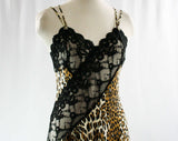 Size 10 Leopard Print Nightgown - Fredericks of Hollywood - 1980s Lingerie - Sexy 80s Frederick's Boudoir Negligee - Bust 36 - 43128