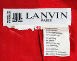 Size 6 Red Suit - Designer Lanvin 1980s Tunic Jacket & Skirt - Beautiful Tailored Linen 80s Minimalist Office Wear - Paris Label - Waist 26