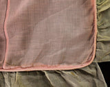 1920s Full Bedspread - Sheer Pink Flapper's Boudoir Bed Spread - Authentic 20s Double Cotton Coverlet with 18th Century Lady Cameo Portrait