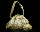50s Marilyn Evening Bag - Gold & Silver Metallic 1950s 1960s Purse - Flashy Metal Brocade with Single Strap - Formal Handbag with Coin Purse