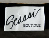 Size 10 Designer Velvet Dress - Chocolate Brown Fitted Cocktail - 1980s Arnold Scaasi - Short Sleeved - Sexy Asymmetric Fitted - Bust 35.5