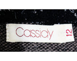 Size 10 1950s Style Skirt - Black & Brown Striped Wool Pencil Skirt with Pockets - Fall Winter Retro 50s Look 1980s by Cassidy - Waist 29