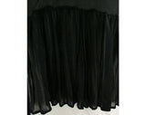 Size 8 Black Sheer Jersey Dress & Matching Crepe Slip - 1980s Designer Dan De Santis - Full Bishop Sleeves - Square Neckline - Gorgeous