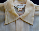 Boy's Size 10 Shirt - 1940s Boys Taupe Sheer Nylon Seersucker Shirt - Child Size NOS Deadstock - Summer 40's Short Sleeve - 29778-2