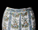 Size 8 Asian Chinoiserie Novelty Print Pant Set - 1960s Spring Cotton Pantsuit - Tunic, Shirt & Tailored Pant - 60s Deadstock - Waist 27