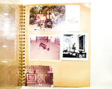 1960s Photo Album Full of Candid Pictures - Burnt Orange Red Black Satin Hardback Cover - Mostly 1950s 60s Images - Ten Cellophane Pages