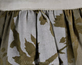 Size 8 Autumn Maxi Skirt - Chic Bohemian Cotton Patchwork Skirt - Golden Tawny Brown Sage Copper Sateen - Ankle Length - Waist 26.5 - 50779