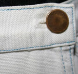 Size 4 White Skirt - Cute Casual Canvas Wrap Skirt with Zipped Pocket - Small - Zipper With Ring Pull - Preppie A-Line - Waist 24.5 - 30748