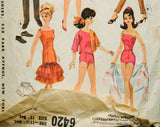 60s Vintage Doll's Sewing Pattern - Dated 1962 Wedding Dress + Wardrobe for 11 1/2 Inch Fashion Doll & Boyfriend's Tuxedo - McCalls 6420