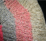 Small 1950s Cardigan - Glam 50s Shocking Pink & Gray Mohair Sweater - Size 4 Open Front Metallic Knit - Vintage Vixen - Bust 34 - 33387