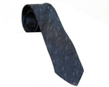 1950s Gray Silk Tie - 50s Atomic Raindrop Novelty Print Men's Necktie - Dark Silk Brocade Mens - Astro Elegant - Streamlined Skinny Deco
