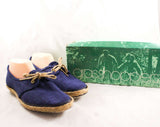 Size 10 Navy Sneakers - Retro Rustic Burlap Deck Shoes - 80s Casual Blue Sneaker Woven Jute Heel - Grasshoppers Ked's - Deadstock - 10M