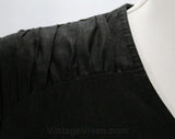 Size 12 Valentino Linen Dress - Beautiful Black Short Sleeve 80s Sheath - Made in Italy Miss V Label - Large Spring Summer - Bust 40.5