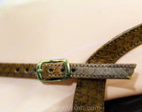 Size 9 Snake Print Sandal - Tan Snakeskin Style 1970s Shoes - Deco Brown Slingback Heels - Peep Toe 70s Hush Puppies - 9N Narrow Deadstock