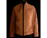 Size 8 Dusk Rose Ultra-Suede 70s Patchwork Jacket - Small Medium 1970s Open Front Boho Blazer - Fall Autumn Vegan Leather - Bust 35.5