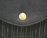1930s Art Deco Handbag with Pinstripe - 30s Black Purse with Pin Stripes - Rare Deadstock Bag with Original Tag Coin Purse - 39571