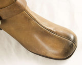 Size 5 Tan Western Boots with Big Fringe - Unworn 1960s Deadstock - Country Rock Star Style Cowgirl Boot - Rockabilly Brown 60s 70s Leather
