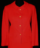 Size 4 Couture Quality Suit - 50s Flame Orange Linen Jacket & Skirt - Probably Davidow - 250 Original Price - Small - Deadstock - 33665