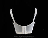 36C White Bra - Exquisite Form Fully Summer Cotton Long-Line Bustier - 3/4 Length Short Waist - NIB Deadstock - 1950s Housewife Look 36 C