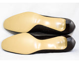 Size 8.5 Shoes - Unworn 1960s Faux Reptile Pumps - 8 1/2 AA Dark Brown Alligator Embossed Vinyl Shoe by Cotillion - Autumn NOS 60s Deadstock
