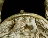 50s Marilyn Evening Bag - Gold & Silver Metallic 1950s 1960s Purse - Flashy Metal Brocade with Single Strap - Formal Handbag with Coin Purse