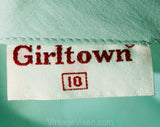 60s Girls Mini Skirt - Size 8 1960s Sky Blue Aqua Short Skirt - Mod Cute Casual Child's Scooter Style - Girl's British Invasion - Waist 23