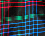 Size 4 Plaid Party Dress - 90s Strapless Velvet & Taffeta Cocktail with Bow - Designer Victor Costa - Black Red Cobalt Blue Green - Bust 33