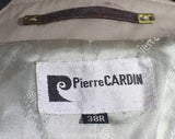 Pierre Cardin Men's Trench Coat - Size XS or Ladies 8 - Classic Tan 1980s Designer Overcoat with Logo Buttons - Paris Spy Style - Chest 36