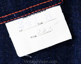 Size 000 1950s Denim Capri Pants - XXXS Authentic 50s Classic Pedal Pushers - Dark Blue Indigo Cotton - Pin Up Girl NWT Deadstock - Waist 24