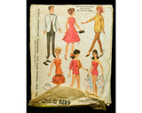 60s Vintage Doll's Sewing Pattern - Dated 1962 Wedding Dress + Wardrobe for 11 1/2 Inch Fashion Doll & Boyfriend's Tuxedo - McCalls 6420