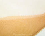 3 Pairs Seamed Cuban Heel Stockings - 1940s 50s Hosiery - Golden Honey Taupe - Size 9 1/2 15 Denier - Three Evening Sheer Sets - Melrose NIB