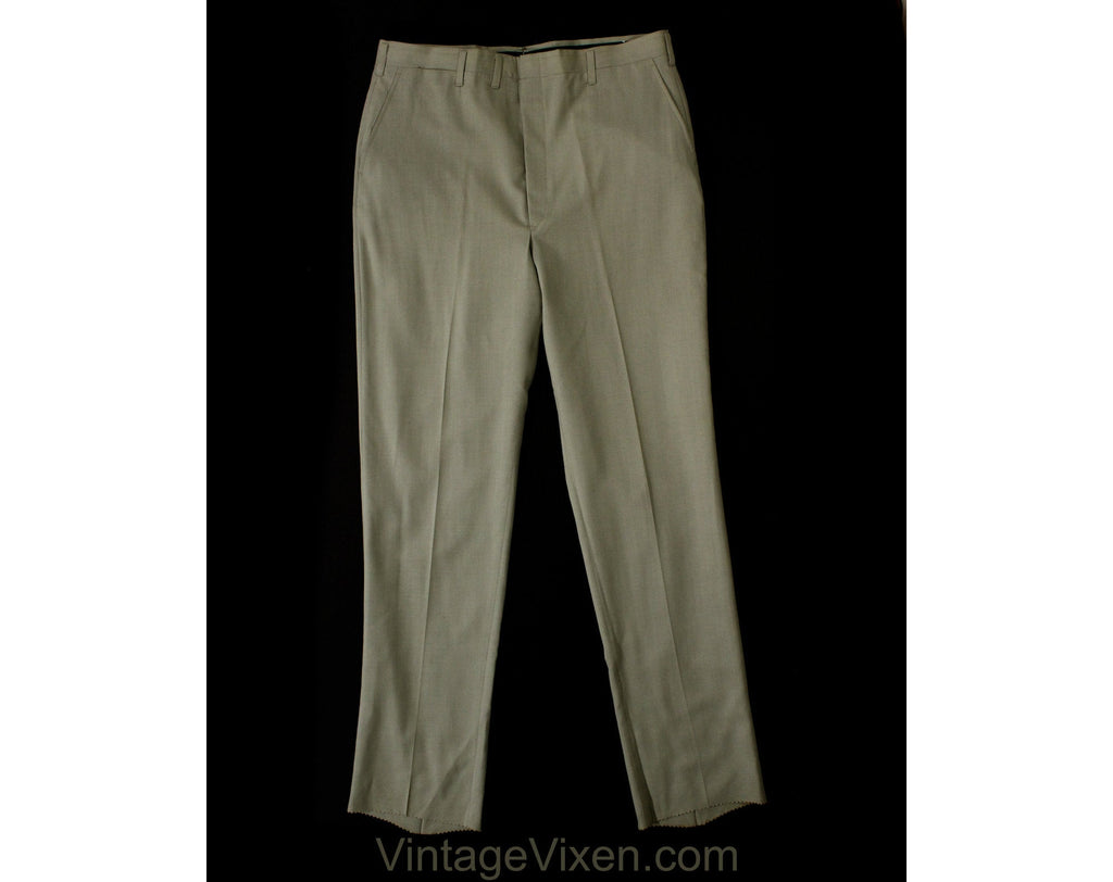 Men's Large & Tall 60s Dress Pants - Mod Late 1960s Neutral Gray Tailored Pant - Hampton Trouser - NWT Deadstock - Waist 37 - Inseam 37.25