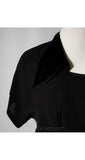 Size 12 Satin Doll 1940s Black Crepe & Satin Evening Dress - Large - Old Hollywood Style - Wartime Era - Bust 42 -Waist 30 - 36586-1