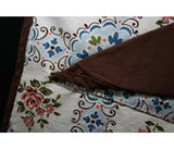 Charming 1940s Blue & Brown Floral Apron - Apron - Half Apron - Size 10 to 14 - Fall - Excellent Condition - Waist 28 to 32 - 30455-1