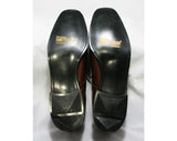 Men's Size 10 Shoes - 1960s Brown Leather Mens Oxfords - 10D Wide Width - Barclay - 60's Classic Dress Shoe - Original Box - 60s Deadstock