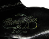 Size 6 1930s Black Shoes - Unworn Suede Peep Toe Pumps with Top Stitching - Beautiful Authentic 30s 40s High Heels - Chic NOS Deadstock
