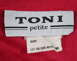 Size 12 Pink Dress - Large 1980s Fuchsia Summer Shirtwaist with Button Front Bodice & Full Skirt - Right Pocket - Toni Petite - Bust 42.5