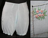 XS 1930s Baby Blue Trousseau Tap Panty Bloomer - Completely Hand-Sewn Lingerie - 30s Panties - Rayon Underwear - Size 2 - Waist 24 - 31872