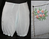 XS 1930s Baby Blue Trousseau Tap Panty Bloomer - Completely Hand-Sewn Lingerie - 30s Panties - Rayon Underwear - Size 2 - Waist 24 - 31872
