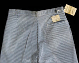 Teen Boy's 1960s Shorts - Size 16 18 Blue Chambray Seersucker Bermuda Style Shorts - 60s Summer Preppy Classic Deadstock - NWT - Waist 28