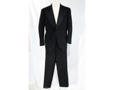 Men's 1940s 50s Tuxedo - Large Size Black Wool Mens Formal Wear Tux Jacket and Trousers - Rogers Peet Evening Suit - Pants 40 x up to 32"