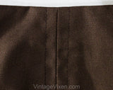 Size 8 Brown Skirt - 1960s Chocolate Cotton Canvas Casual A-Line Skirt - Classic 60s 70s Bobbie Brooks Deadstock - Waist 26.5 - NWT NOS