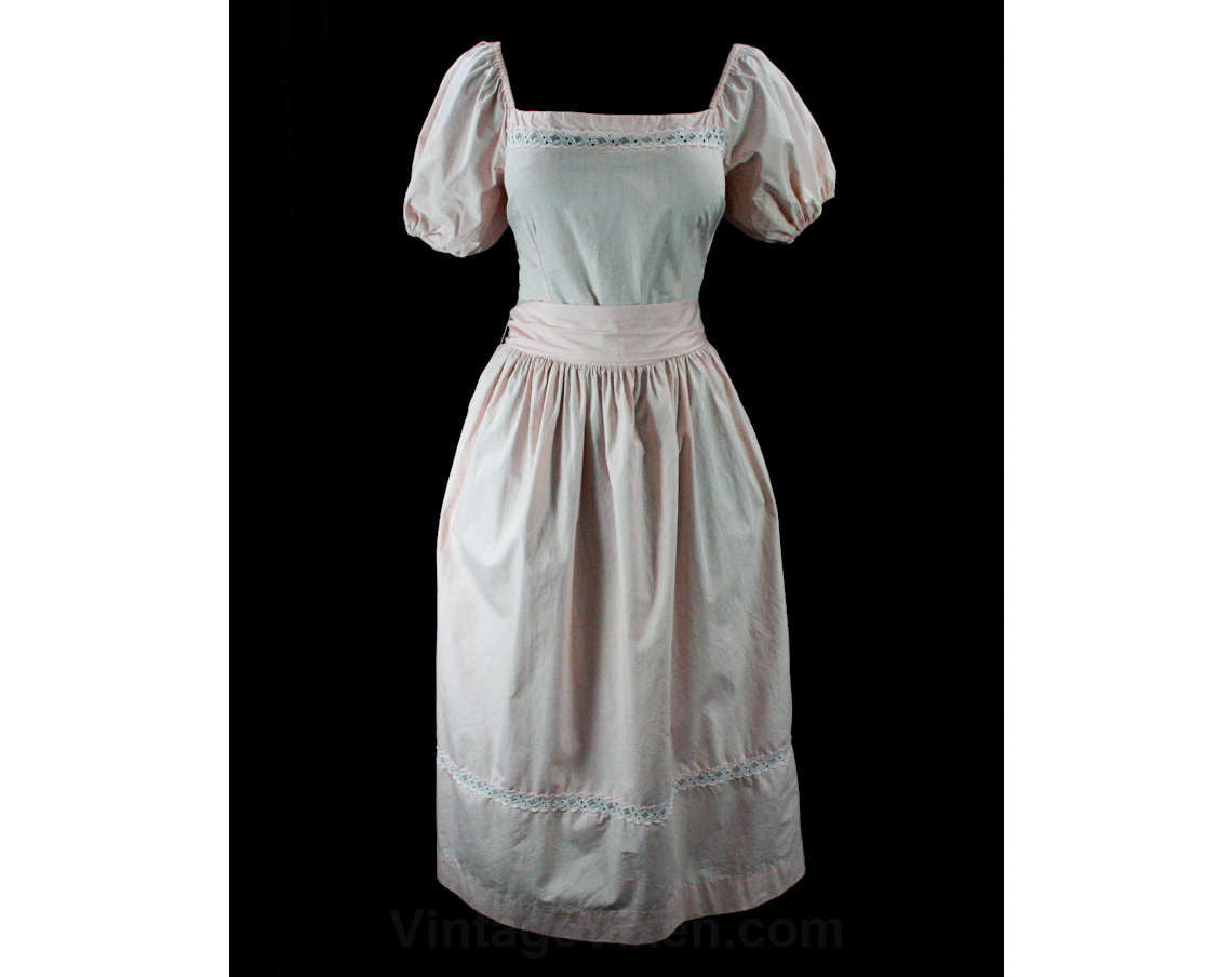 Size 8 Pale Pink 1950s Peasant Dress - Folk Style 50s Cotton Sun Dress Vintage Vixen Clothing Size 8 Pale Pink 1950s Peasant Dress - Folk Style 50s Cotton Sun Dress Vintage Vixen Clothing